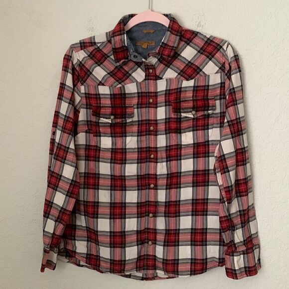 Jacrs Girlfriend Tops - Jacrs Girlfriend Cotton Plaid Flannel Women’s Shirt Size S
